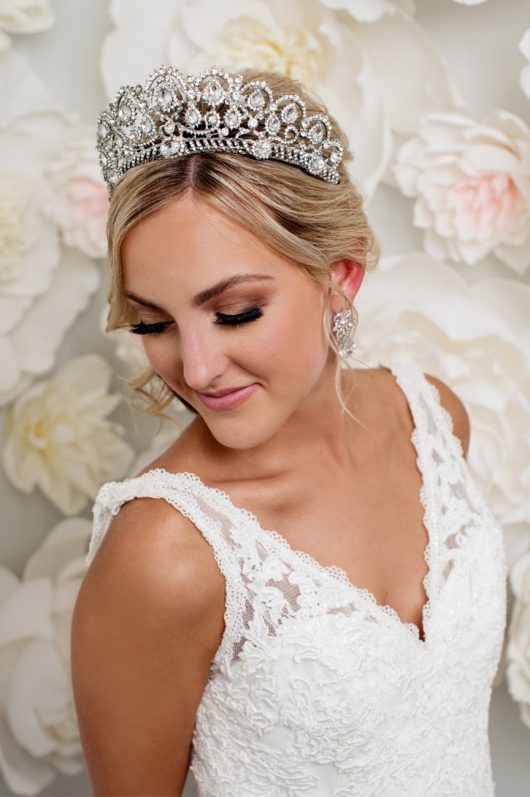 Silver Bridal Tiara with crystals | buy online headpieces | Bridal store Canada Toronto