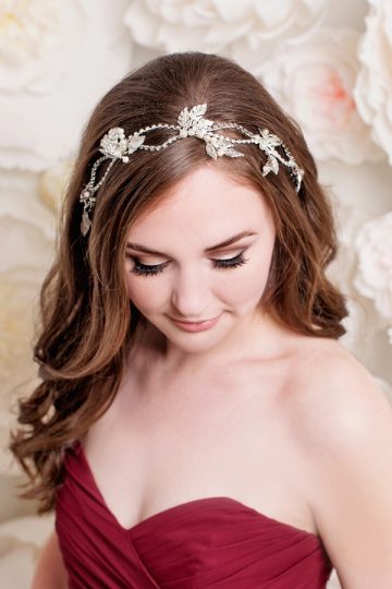 Fairfax wedding sash and Headband | Bridal Bun Wrap Halo