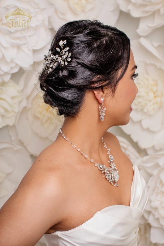 Charlynne Gold Crystal Hair Pins | Bridal Accessories Canada | Halos