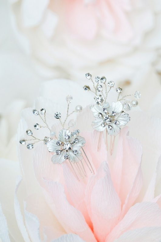 Crystal flower hair pins for bride | wedding Hair accessories Ottawa