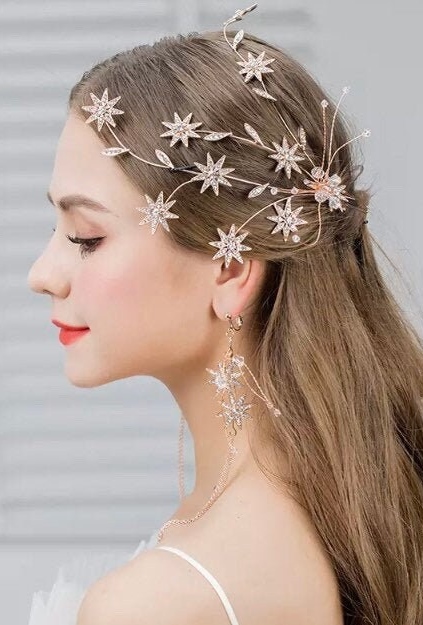 Celeste Bridal Hairpiece | Stars Headband | Celestial Bride Rose Gold
