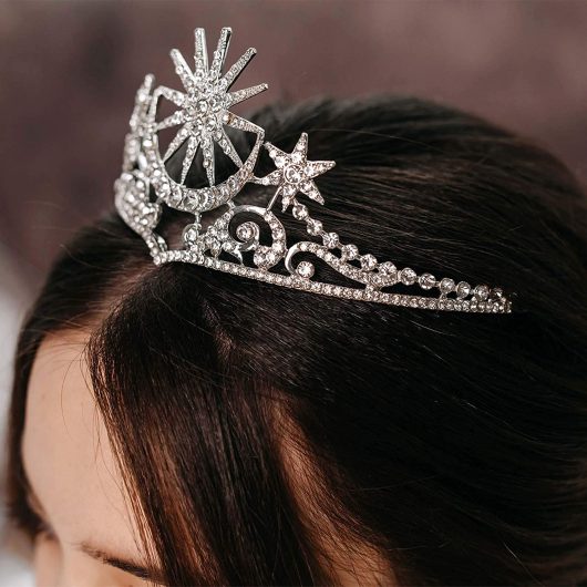 MALINA Low Bun Headpiece | Moon Fairy Tiara Online | Bridal Headpieces Canada