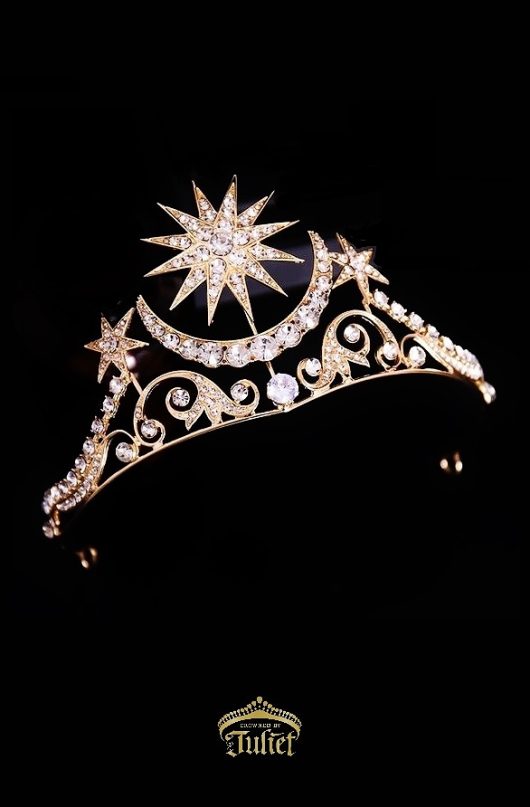 MALINA Sun Crown | Celestial Gold | online moon Star Toronto Wedding Tiara