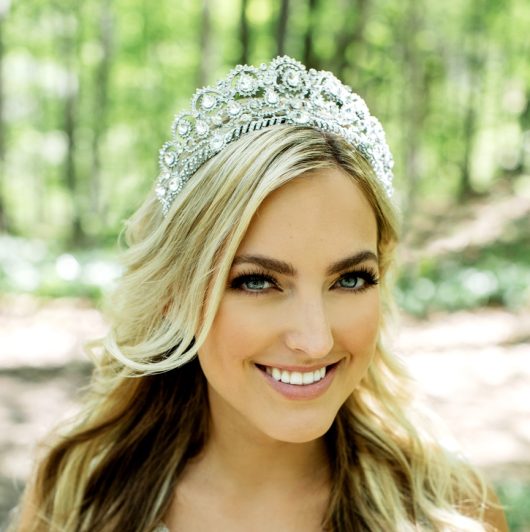 Silver tiara with Austrian crystals buy online | Toronto Bridal