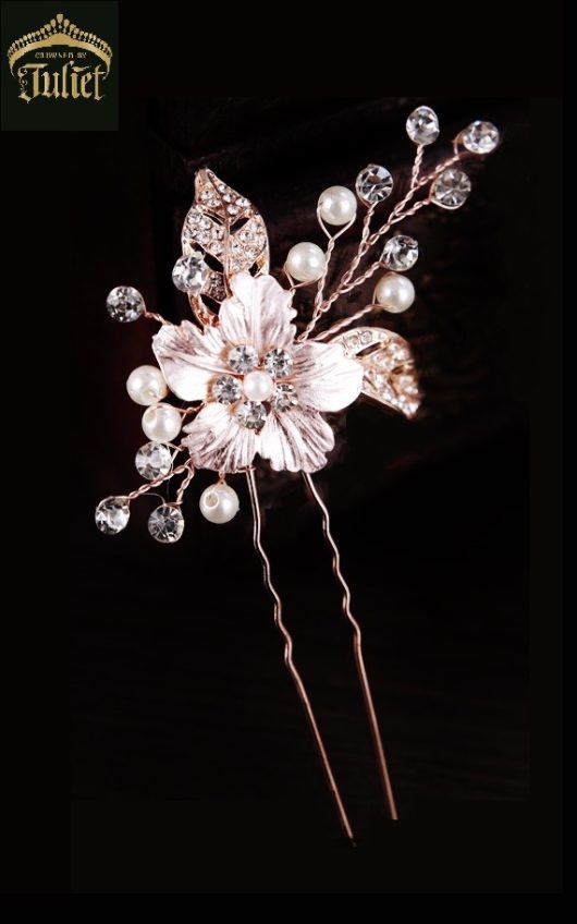 Deirdre Hair pins | Rose Gold headpieces | bridal hair accessories