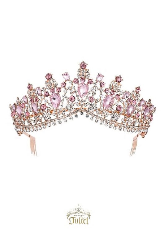 Pink Tiara with Gold finish Toronto Birthday Crown