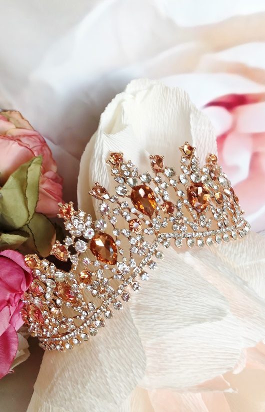 BALLERINA Peach Crown l Birthday Crowns Canada Sale l Buy Wedding Tiaras