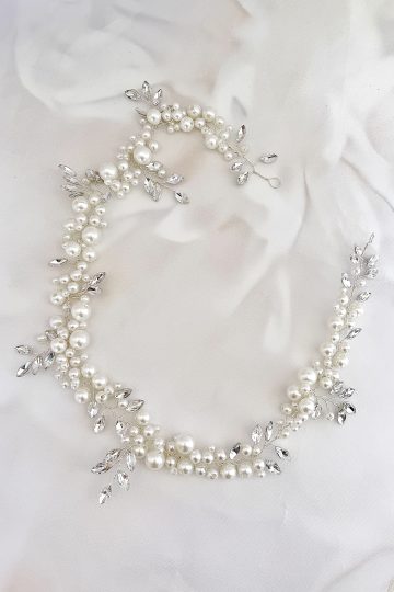 Ivory Pearl Headpiece | Bridal Sash