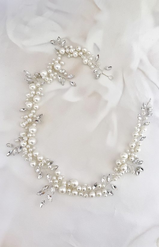 Ivory Pearl Headpiece | Bridal Sash