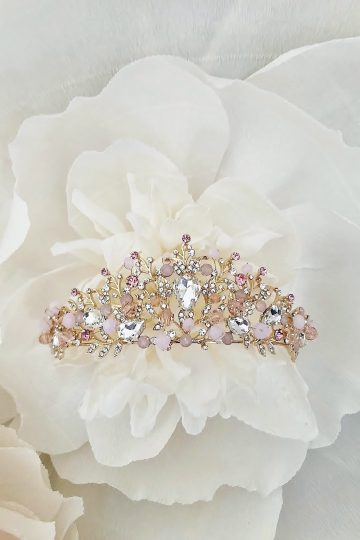 Zaria Pink Tiara | Wedding Halo Toronto | Birthday crown Headpieces Sale online