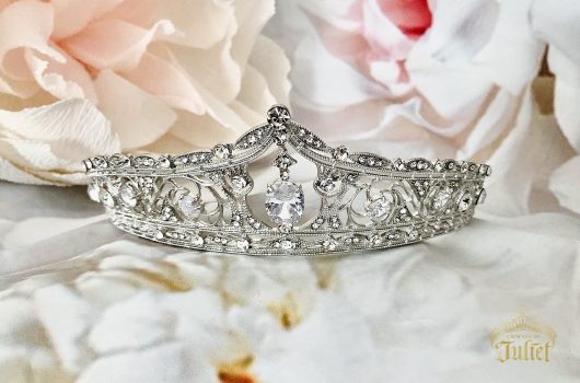 Lady Randall Swarovski Crystal Tiara | Silver Bridal Crown | Bridal Accessories
