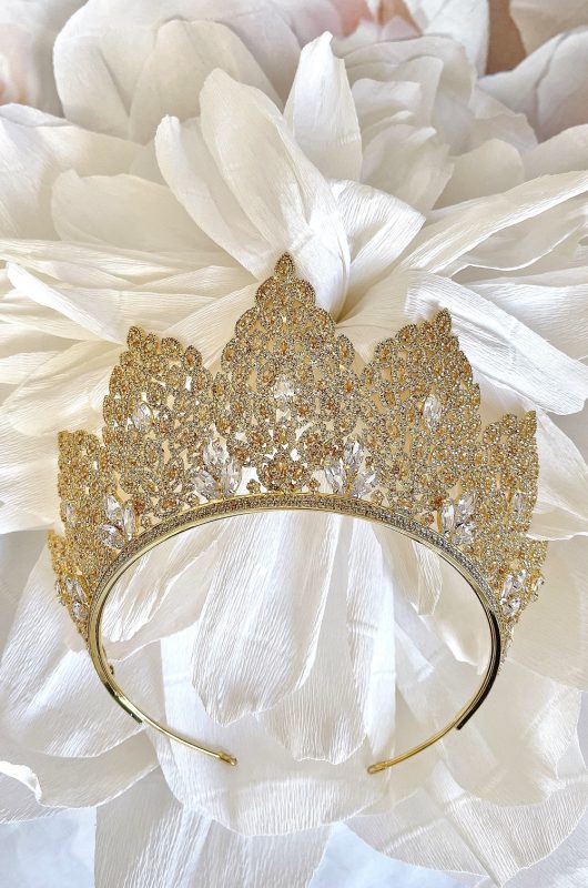 Large Gold Crown | Quinceanera Pageant tiara online Canada Hair accessories