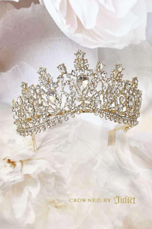 Ballerina Gold Princess Crown | Wedding Tiara Toronto | Bride Headpiece