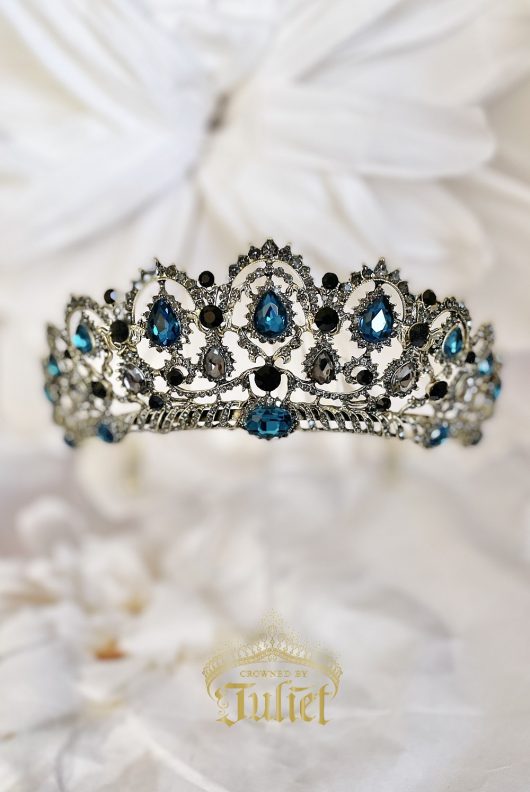 Blue Black Tiara Bridal headpieces buy Turquoise tiara online