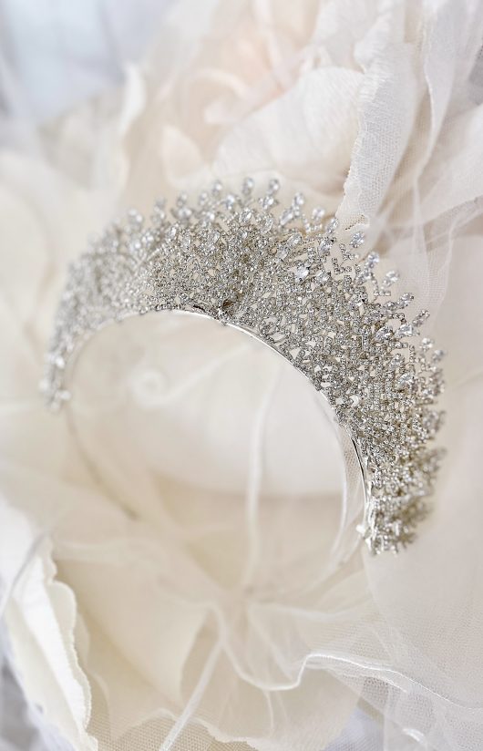 Lynda princess tiara, bridal crown wedding Headpiece Toronto Bridal Swarovski