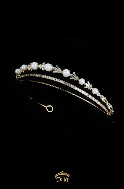 Daphne Gold Wedding Tiara Toronto Bridal Hair Acessories Bridgerton Headpiece