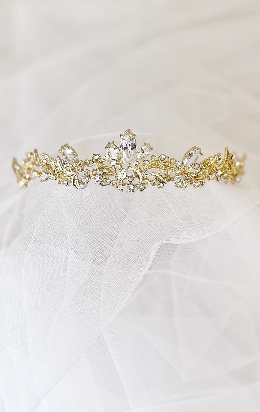 Kathleen Tiara gold bridal headpiece Toronto