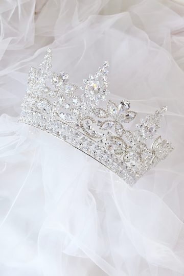 Palace crystal crown bridal tiara princess quinceanera headpiece